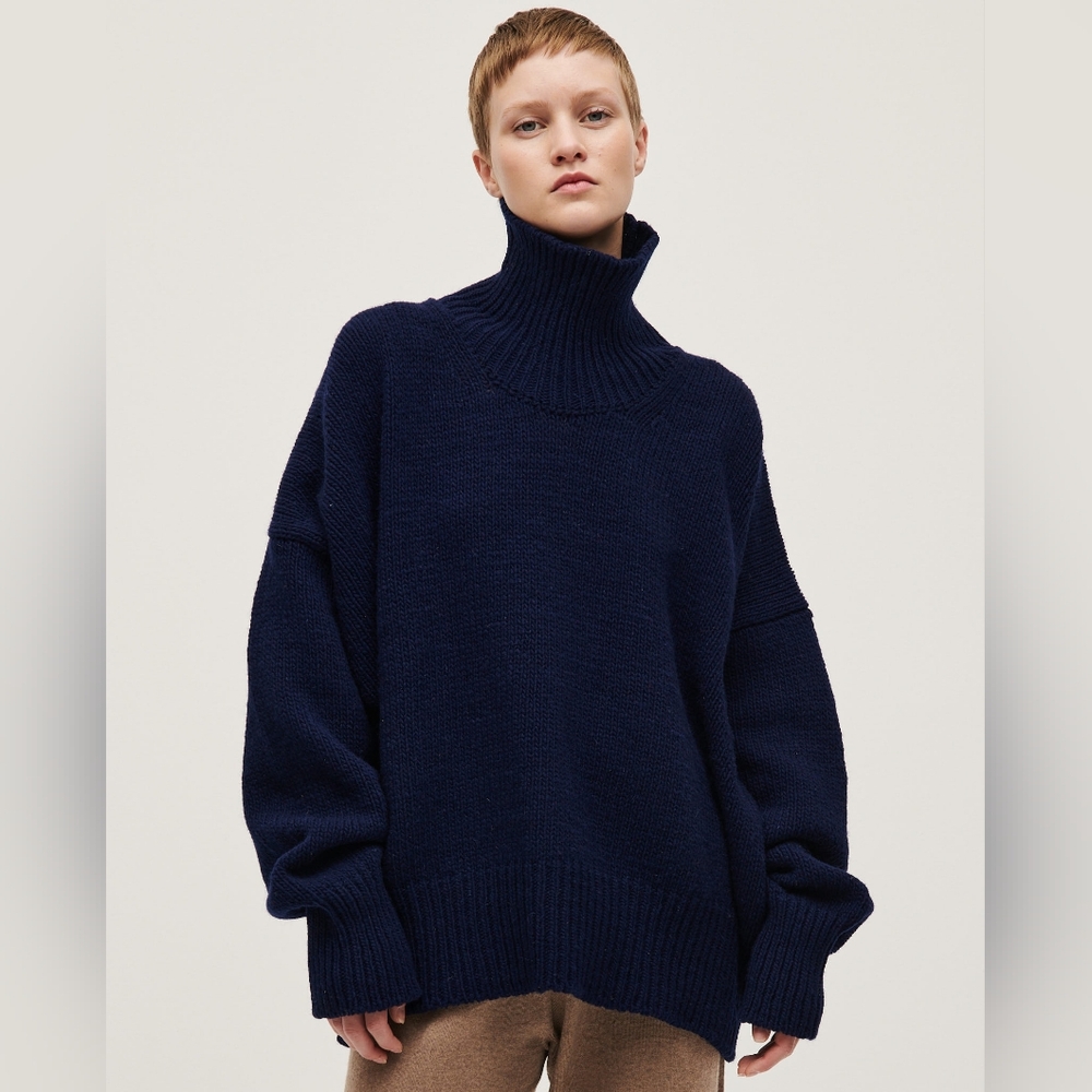 Babaa Jumper No 17 in Navy, Wool